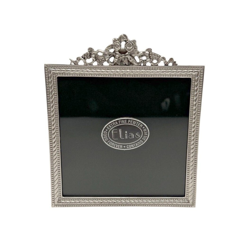 VTG Elias Artmetal Gothic Roses Ornate Sterling Pewter Silver Picture Frame